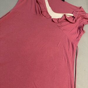 FANG Women's Pink Ruffle Top